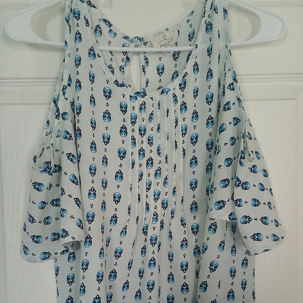 summer blouse with open shoulders